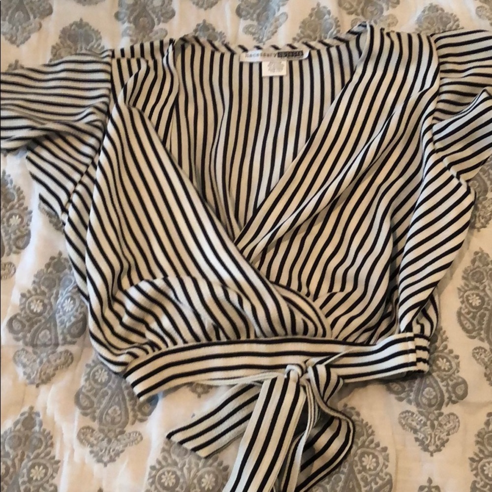 Striped Crop Top with elastic bottom